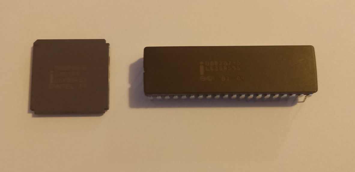 RARE Intel R80286-8 CPU + Intel D80287-8 Co-Pro Bundle